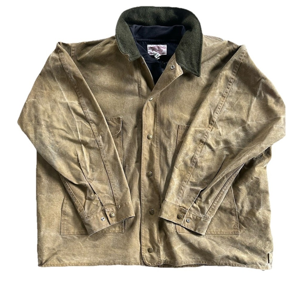 Vintage Filson 623 Cruiser Tin Cloth Waxed Jacket with Liner Vest Tan  USA 3XL
